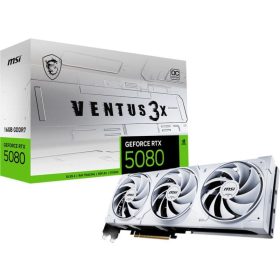   MSI GeForce RTX 5080 16G VENTUS 3X OC WHITE 16GB GDDR7 Grafikkarte, 1x HDMI, 3x DP