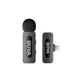   BOYA Microphone Wireless BY-V1 V2.0 2,5GHz with 1 transmitter and 1 receiver (Lightning) Black EU