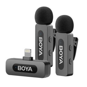   BOYA Microphone Wireless BY-V2 V2.0 2.4GHz with 2 transmitters and 1 receiver (Lightning) Black EU