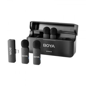   BOYA Microphone Wireless BY-V4 2.4GHz with 4 transmitters and 1 receiver (3.5mm connector) Black EU