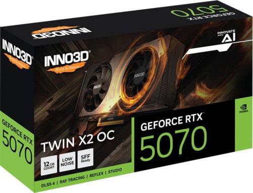 Inno3D GeForce RTX 5070 Twin X2 OC 12GB GDDR7 192bit (N50702-12D7X-195064N) Videokártya