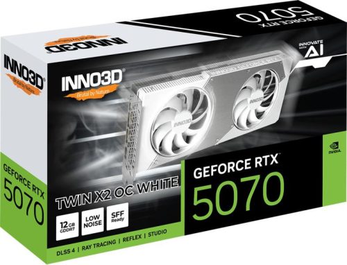 Inno3D GeForce RTX 5070 Twin X2 OC WHITE 12GB GDDR7 192bit (N50702-12D7X-195064W) Videokártya
