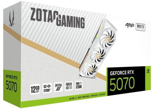 ZOTAC GeForce RTX 5070 AMP White 12GB GDDR7 192bit (ZT-B50700FQ-10P) Videokártya
